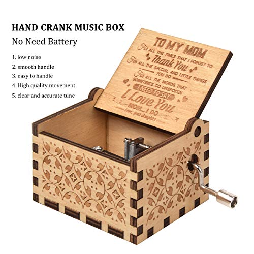 image for fezlens Wood Music Boxes You are My Sunshine Mum Antique Engraved Wood