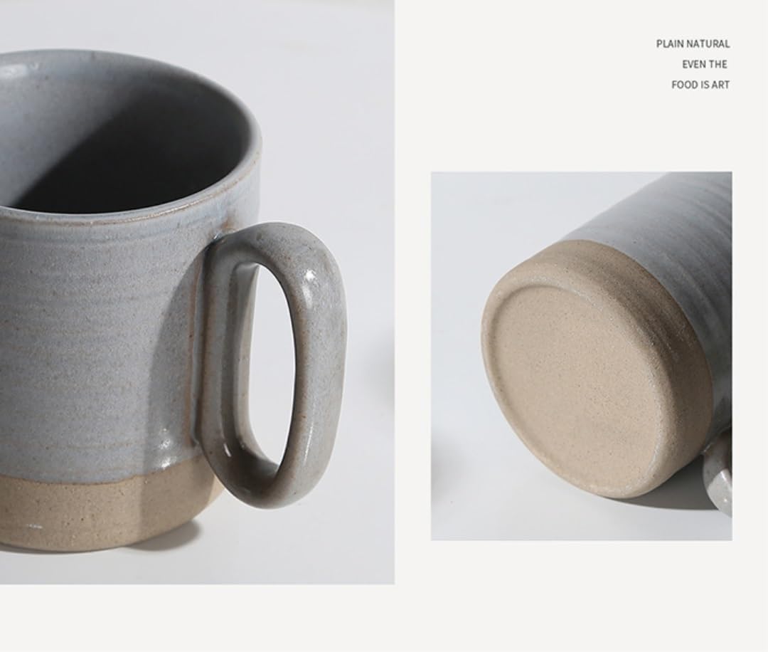 Taza de Café de Té Tazas Taza De Cerámica Con Mango Personalizado Taza Para Beber En La Oficina 400ML Taza De Desayuno De Gran Capacidad Para Café Con Leche para té de la tarde(A)