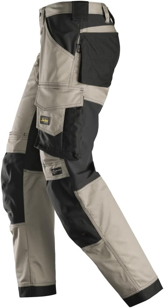 Snickers Workwear U635120044832 AllroundWork Stretch Loose Fit Work Pants (Khaki/Black) - 48/32