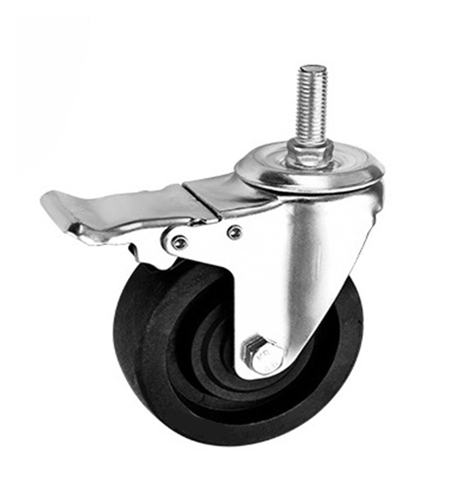 Roulette pivotante de four 220°C avec frein nylon M12 pour boulangerie
