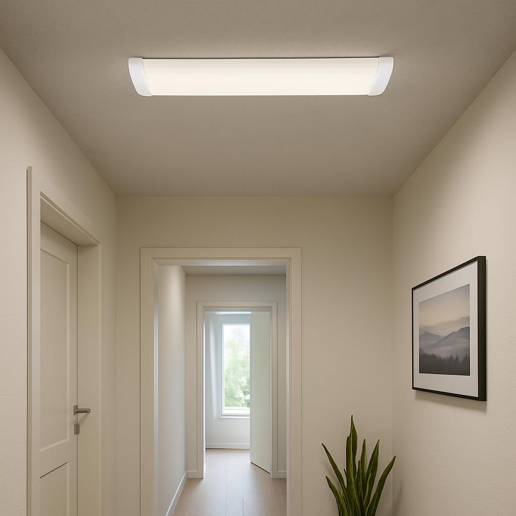 LED Deckenleuchte 120cm 48 Watt 4000lm, Switch Tone, Lichtfarbe einstellbar (3000K/4000K/6500K), schaltbar über Lichtschalter, Farbe: Weiß