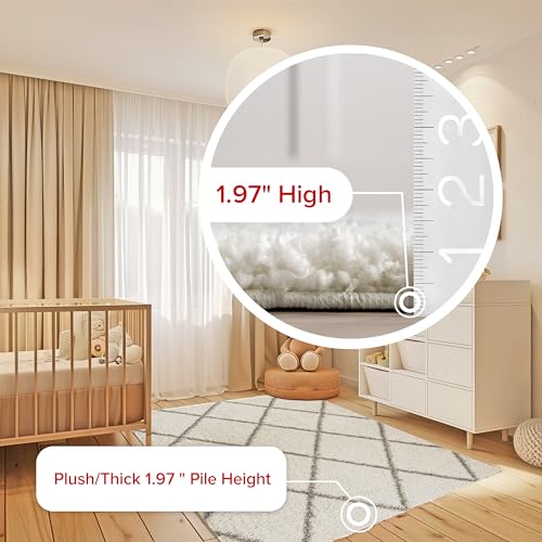 Tapete Decorativo nuLOOM Tess Moroccan Shag 5x8 Blanco miniatura 5