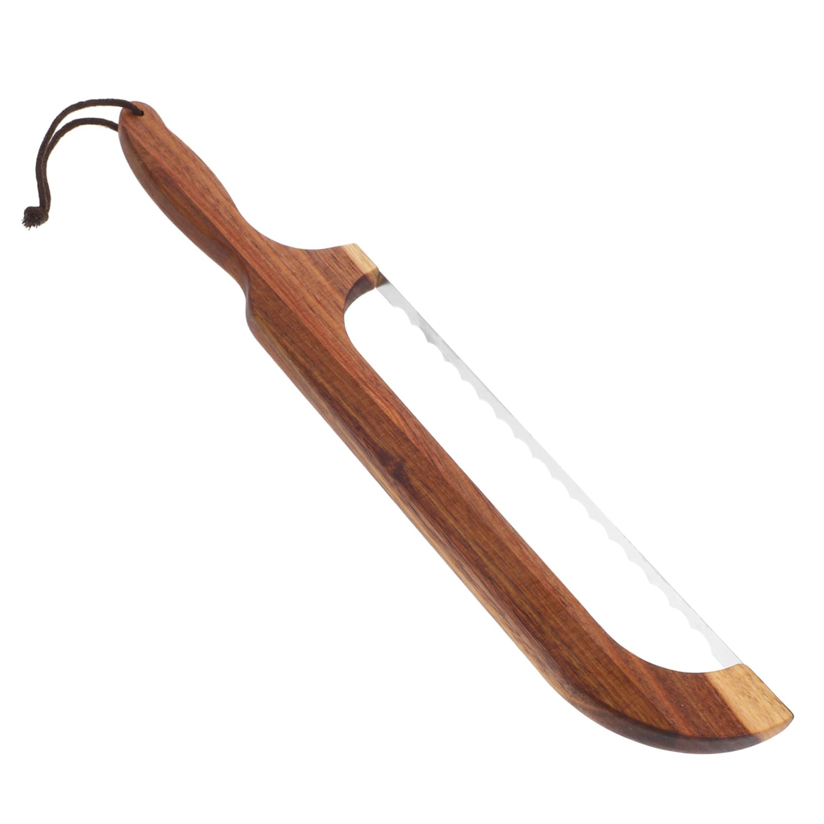 Anneome Wooden Handle Bread Knife Serrated Blade Sourdough Bread Slicer Non-crumb Home Bakery Cutter