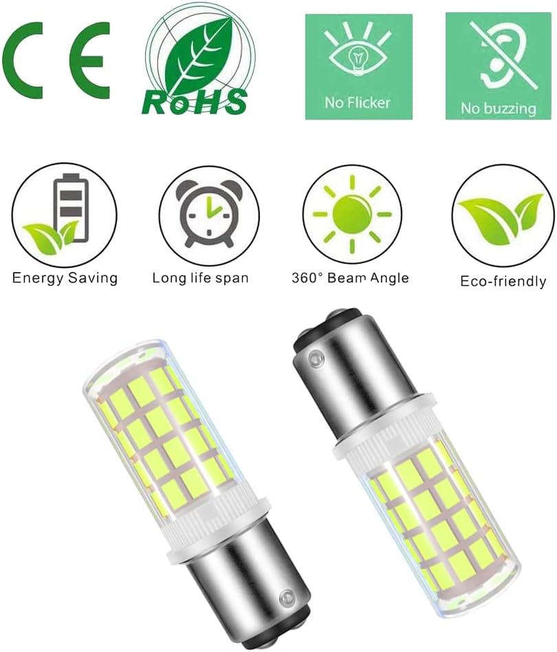 AC/DC12V BA15D LED Bulb 1157 1076 1130 1176 1142 Double Contact Bayonet Dimmable for RV trailer camper motor home marine boat landscape bulb 4W(40W Halogen Equivalent)(4-Pack Daylight White 6000K)