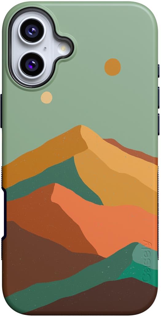 Casely iPhone 16 Plus Case | Endless Peaks | Colorblock Mountain | Bold Protective Case Design | Compatible with MagSafe