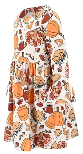 Image of Girls Long Sleeve Ruffled Dresses for Toddlers and Kids