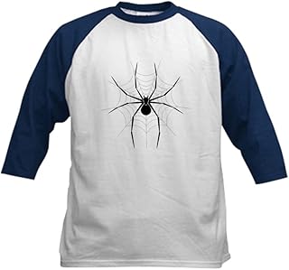 CafePress Spider Web Kids Baseball Jersey Kids Cotton Baseball Jersey, 3/4 Raglan Sleeve Shirt Navy/White
