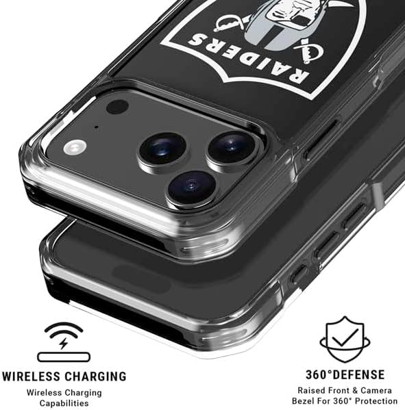 Skinit Clear Phone Case Compatible with iPhone 17 Pro Max - Officially Licensed NFL Las Vegas Raiders Large Logo Design