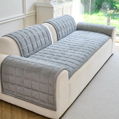 PJLZJFBY Couch Cover for Dogs Washable, Non Slip Couch Covers for 3 Cushion Sofa Pet Friendly, Soft Fuzzy Sofa Covers for Pets, Dog Couch Cover Furniture Protector(1Pcs,Light Grey,27.6'x82.7')