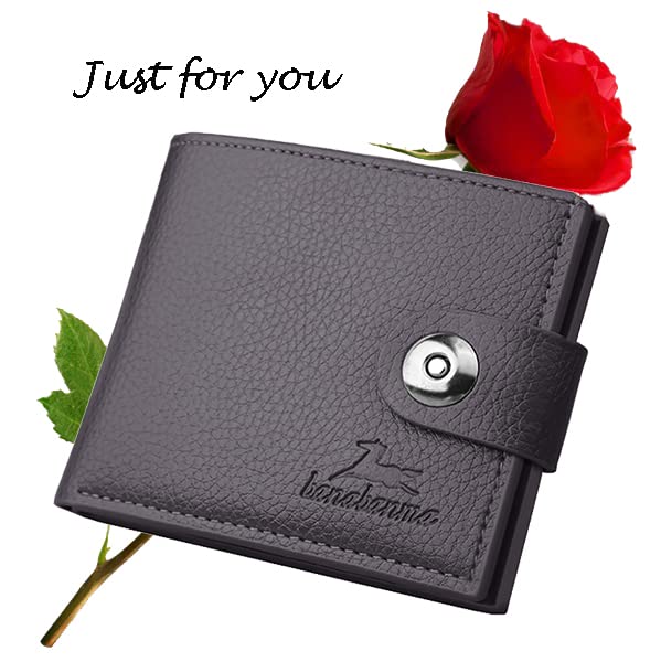 Image of Slim Wallet for Men with Coin Purse, Minimalist Wallet with Zipper, Bifold Mens Wallets with Credit Card Holder, PU Leather Men's Wallet with Money Clip, Carteras Para Hombres (BUCKLE COFFEE)