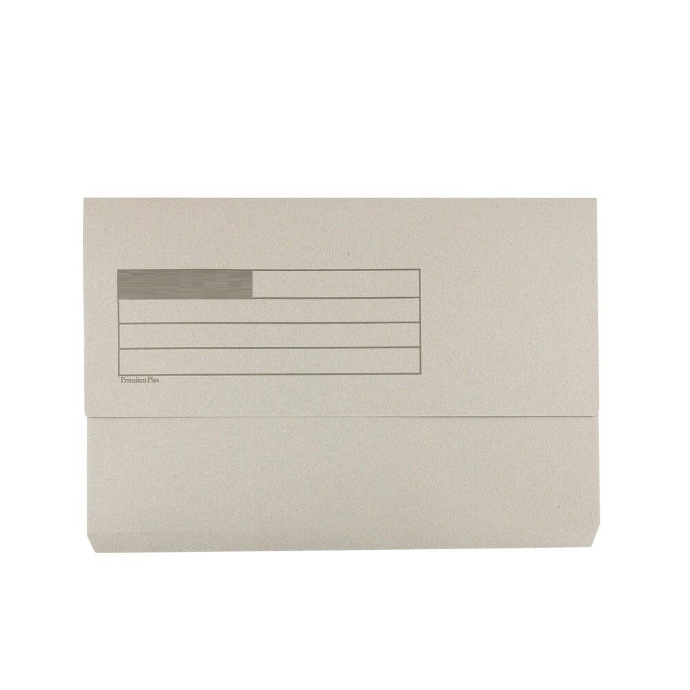 Foolscap Document Wallets 285gsm, Assorted Colours, Pack of 10 Folders (Grey)