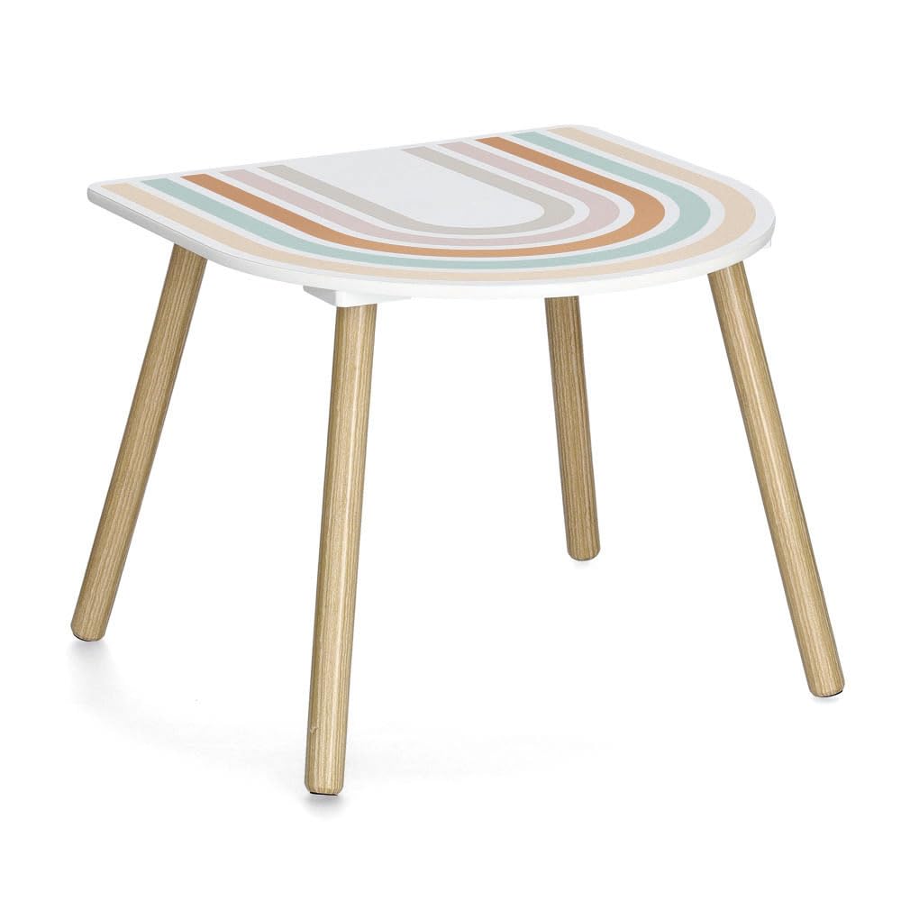 Zeller 13536 Rainbow - Set di 3 sedie per bambini, in MDF e pino, tavolo: ca. 55 x 55 x 45 cm, sedia: ca. 28 x 28 x 49 cm