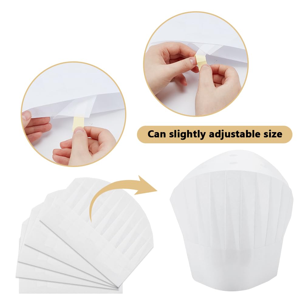 Cappelli da cuoco in tessuto non tessuto bianco 20x29 cm per cucina catering ristoranti