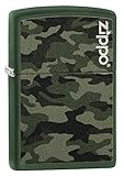 ZIPPO - Camo and Zippo Design – Basis Green Matte – Essence Feuerzeug Winddicht, nachfüllbar, in Einer Geschenkbox von hoher Qualität 60004363 Normal
