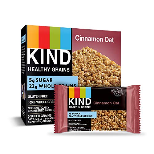 KIND Healthy Grains Bars, Cinnamon Oat, Gluten Free, 1.2 oz, 5 Count (6 Pack)