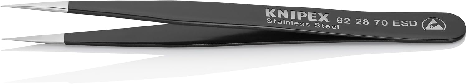 KNIPEX - 92 28 70 ESD Tools - Precision Tweezers, ESD (922870ESD)