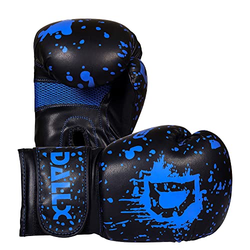 Dallx Boxing Gloves For Mma Fitness Kickboxing Heavy Punching Bag Muay Thai Sparring Gloves For Men And Women (Black Blue, 10 Oz) #TOP4