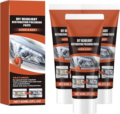 SAOGERUL Restaurador de Faros de Coche, líquido reparador de Faros de Coche, Kit restaurador de Faros de Coche, Limpiador y abrillantador de Faros para Mejorar la Visibilidad
