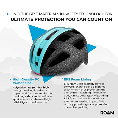 Roam Road Bike Helmet - Durable Helmets For Adults With Sun Visor, Led Light And Detachable Magnetic Goggles - Adjustable Size - Mountain Bicycle Helmet For Adult Men & Women﻿ #TOP6