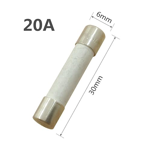 Miniatura 2 de (Paquete de 10) Fusible de retardo de tiempo de soplado lento de 20 amperios de cerámica 0.236x1.181 in