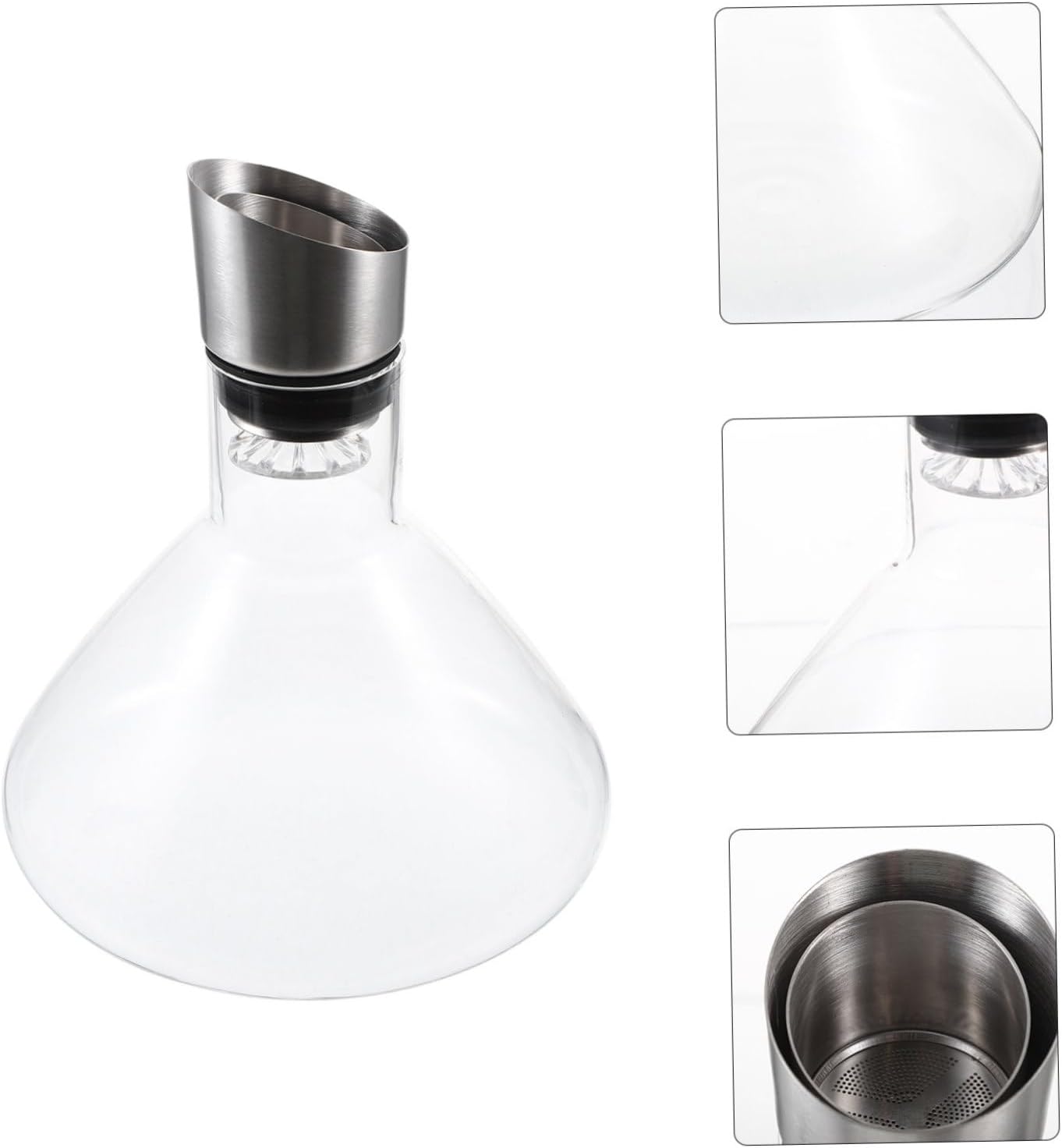 Quick Wine Decanter Pourer Glass Liquor Divider Clear Glass Decanter for Fast Aeration and Elegant Pouring Home Bar Wine Pitcher for Efficient Serving