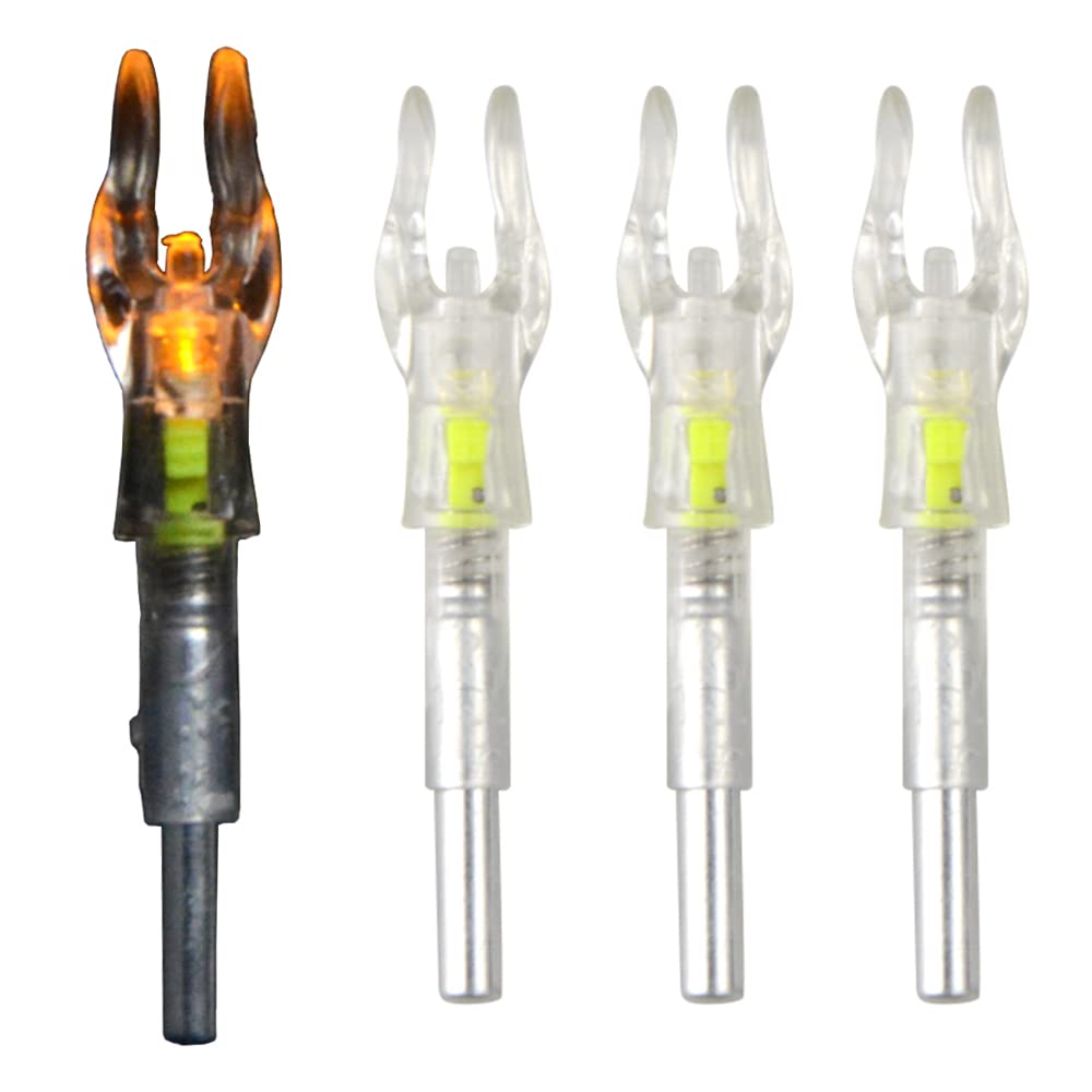 Tiro con L'Arco Cocche per Frecce LED Frecce Nocks Illuminato Automaticamente Frecce Cocche con Pulsante Interruttore per ID 4,2mm Frecce Caccia all'aperto