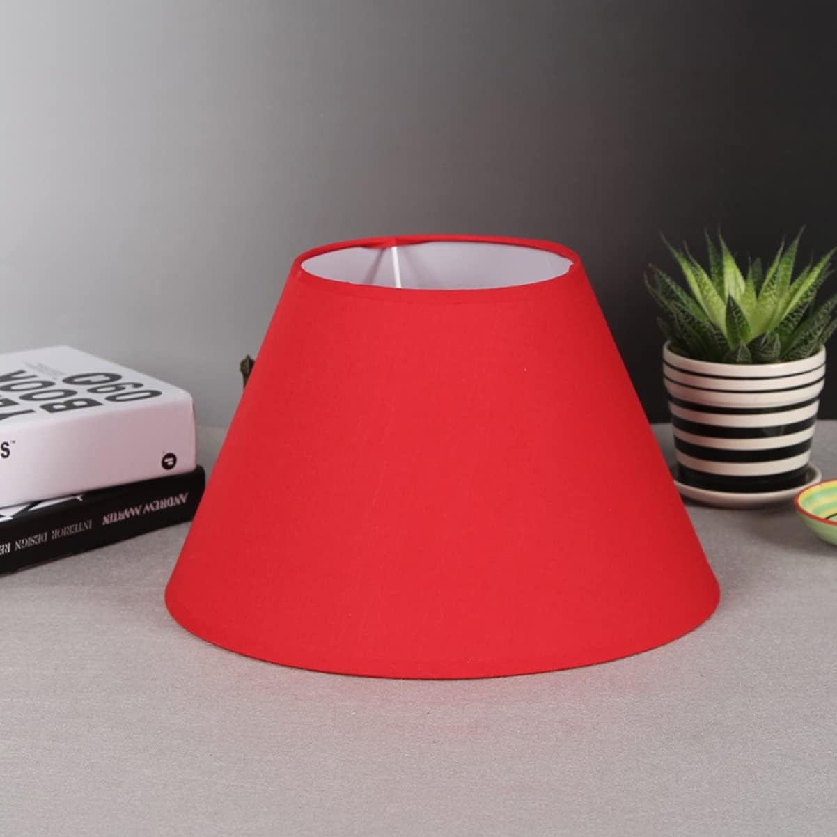 Garneck Fabric Lampshade Small Hanging Lamp Shade for Living Room Decor Base Retro Style