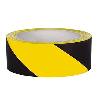 LADWA Premium Waterproof Self Adhesive Durable Hazard Floor Marking Tape (Yellow/Black, 2 Inch Wide x 20mtrs)