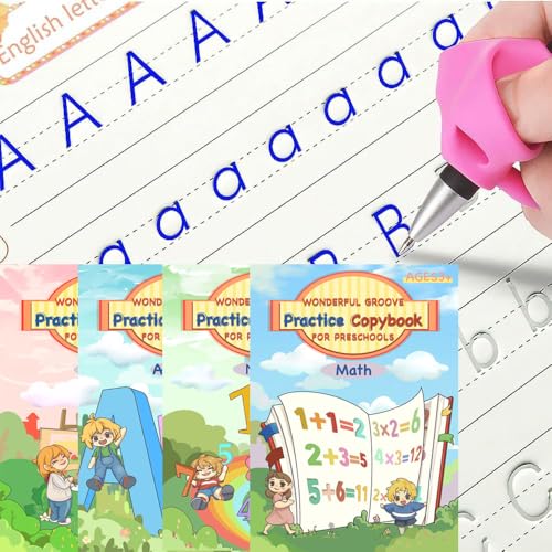 Large Grooved Magic Copybook,Reusable Kids Writing Practice Book,Handwriting Practice for Kids 5-7,8-10