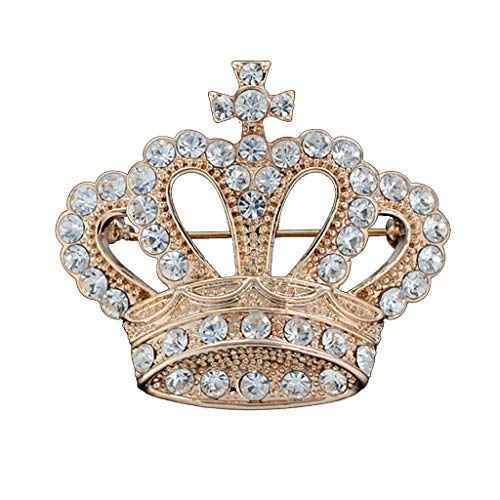 Museourstyty Broche en forme de couronne avec strass Style vintage Cadeau de mariage Cover