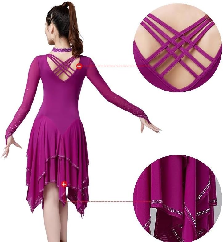 Women's Latin Practice Dancing Outfit Salsa Performance Dancewear Ballroom Dance Dresses Cha Cha Dancing Costumes