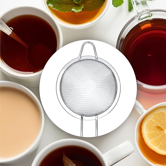 Birdbrid Stainless Steel Tea Strainer | Extra Fine Mesh Chalani for Chai, Coffee & Juice | 85mm Strong Wire Handle Sieve | Food Grade Medium Tea Filter for Cups & Mugs | Pack of 1 3
