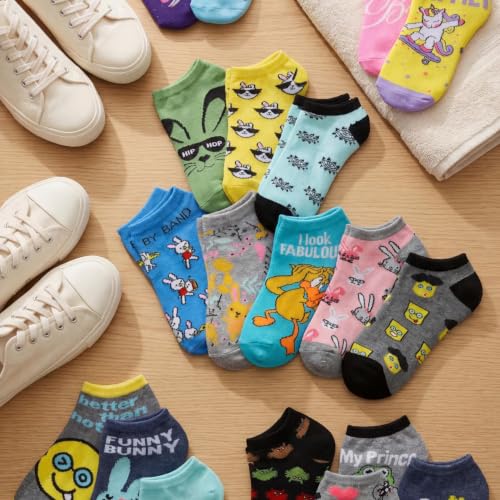 Image of Tipi Toe Women's 10 Pairs Lightweight Colorful Socks - Fun Low Cut Patterns for All-Day Comfort and Easy Everyday Style