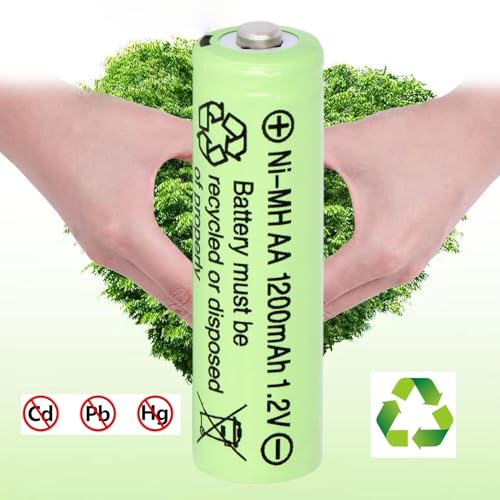 Ni-MH Rechargeable AA Batteries,1.2V 1200mAh High Capacity Pre-Charged Double A Solar Battery for Garden Landscaping Solar Lights, String Lights Pathway Lights,Mouse, Keyboard (Pack of 12) - Thumbnail 3
