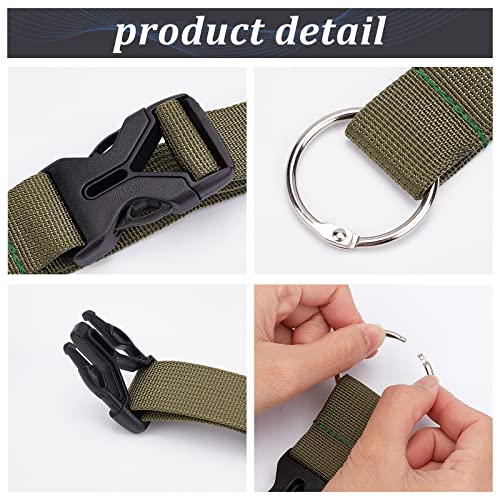 Image of GORGECRAFT 2Pcs Luggage Straps Coat Jacket Gripper Holder Suitcase Belt Clip Ring Hook Olive Drab Adjustable Belt Straps with Iron Hinged Rings and Plastic Release Buckle Polyester Travel Accessories
