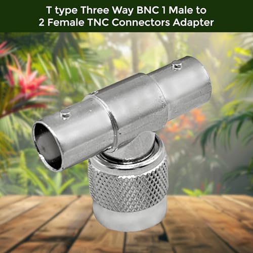 Image of MX TNC Male to DUAL BNC Female RF Coax Adapter T TYPE TNC to BNC Coaxial Connector