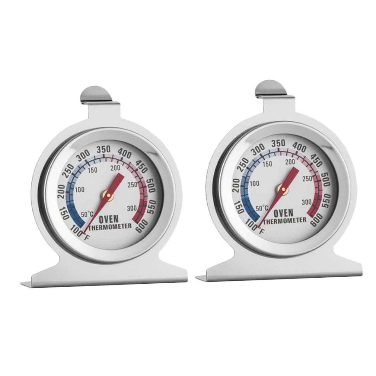 Cabilock 2Pcs Stainless Steel Oven Thermometers Accurate Measurement for Baking Barbecue Cooking Easy to Read Dial Range Compact Design