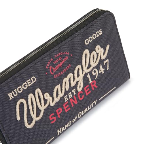Image of Montana West X Wrangler Wristlet Wallets for Women Classic Retro Wallet Purse Bifold Credit Card Wallets for Women Oversized Logo Clutch Wristlet WG136-W006BK
