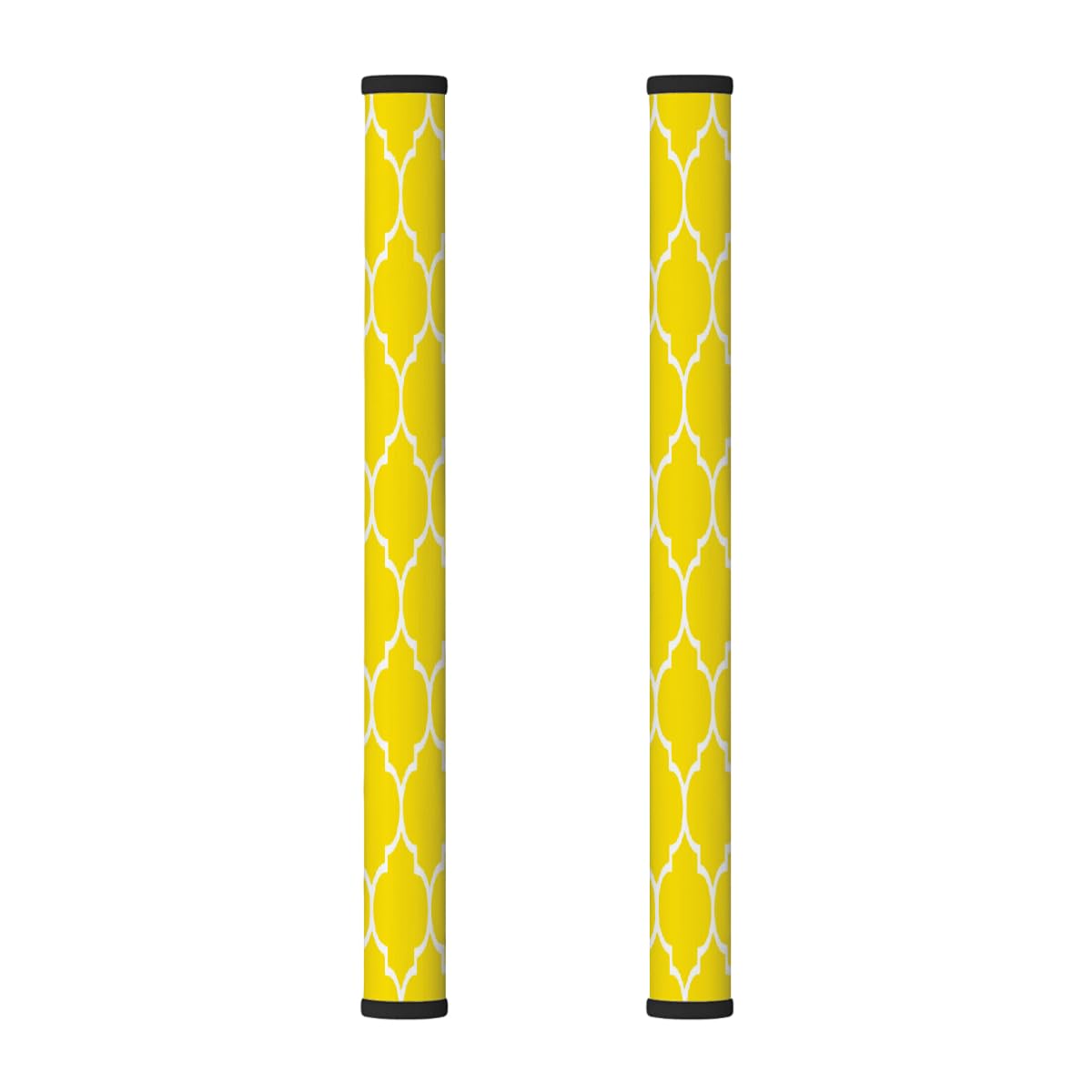 Yellow Moroccan Handle Sleeve Set of 2, Morocco Geometric Ikat Refrigerator Door Handle Covers Non-Slip Fridge Oven Sleeves Microwave Dishwasher Antiskid Protector Washable Kitchen Appliance Decor
