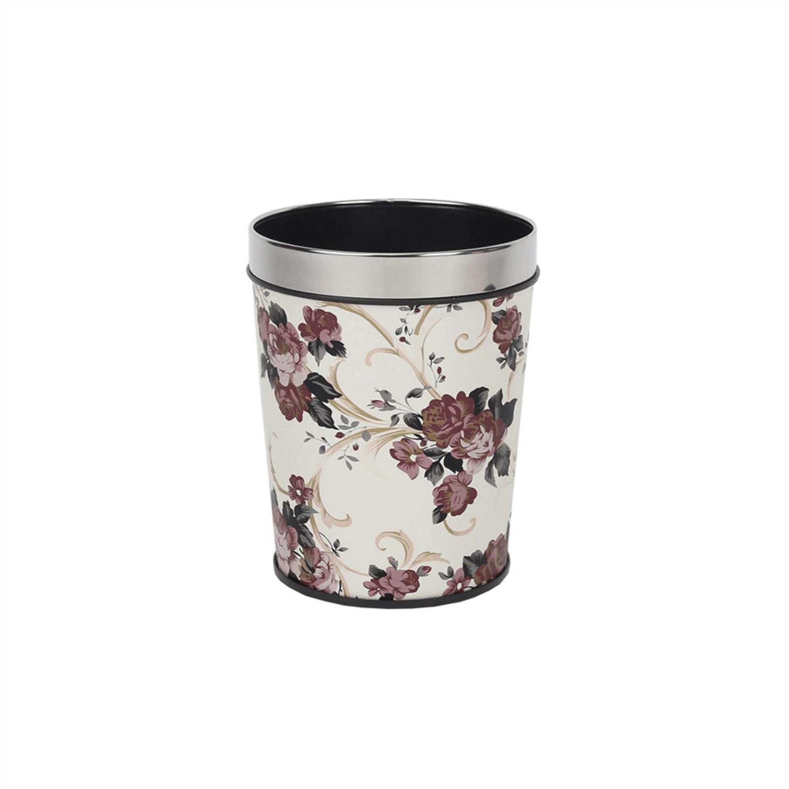 Bote de basura estampado para dormitorio y oficina papelera abierta decorativa moderna