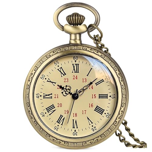 Fogitbok Gold Vintage Pocket Watches for Men Womens Pocket Watch with Chain by Fogitbok - Used condition - US$12.10