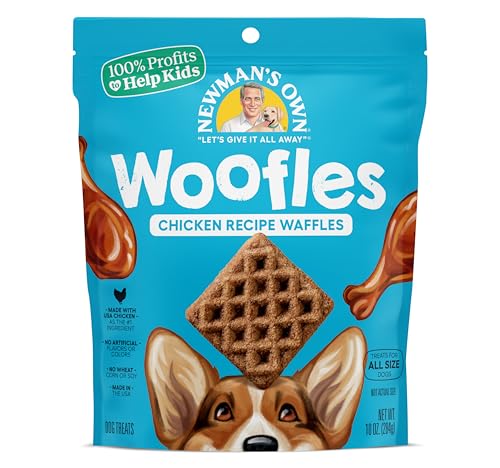 Newman's Own Chicken Recipe Woofles Waffle Dog Treats, 10 oz