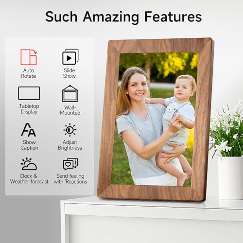 Image of Frameo 10.1 inch WiFi Digital Photo Frame -1280 * 800 HD Digital Picture Frame 32GB Memory, IPS Touch Screen Electronic Frames with Auto-Rotate, Slideshow, Wall-Mounted, Share Photos Videos Instantly
