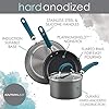 Rachael Ray Create Delicious Hard Anodized Nonstick Cookware Pots and Pans Set, 11 Piece, Gray with Teal Handles #4