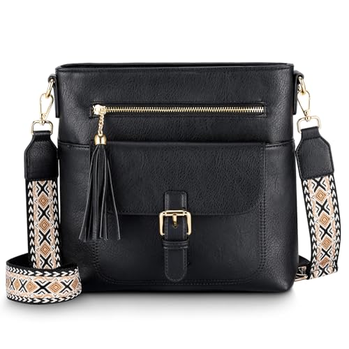 Kasgo Borsa Tracolla Donna, Borsa Donna Borsetta Donna Borse Donna Tracolla Borsa a Spalla Tracolla Borsa Shopping/Viaggio/Lavoro Nero