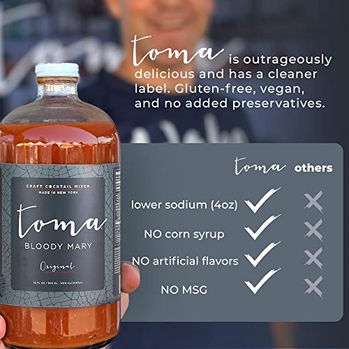 Bloody Mary Mix Original, Gluten Free, Vegan, Low Carb, Keto Friendly, Low Sodium, Premium Cocktail Mixer, 32Oz Bottle, Pack Of 2 - Toma #TOP1