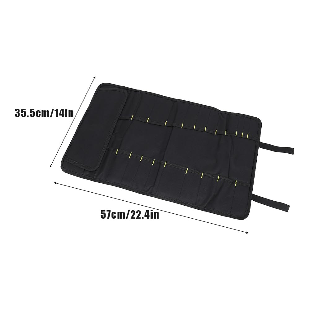 Bolsa para Cuchillos de Chef，35,5 * 57 cm con 20 Ranuras Protectores de Rollo de Almacenamiento de Cubiertos Portátiles Multifuncionales para el Hogar Cocina Viajes y Campamentos Sostiene