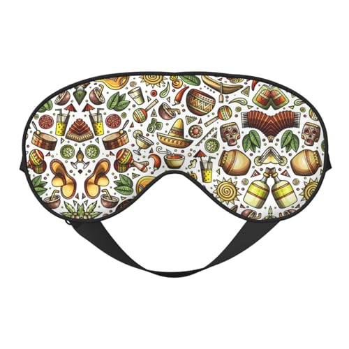 Divertidos sombreros de dibujos animados con estampado de guitarra, máscara de ojos unisex para dormir, cubierta suave y cómoda para viajes, yoga, trabajo por turnos