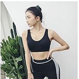Lfives-cl Biustonosz treningowy do jogi, damski biustonosz sportowy Criss Cross Back Gym Yoga BHS ze zdejmowanymi miseczkami sportowy biustonosz dla kobiet (kolor: czarny, rozmiar: S)