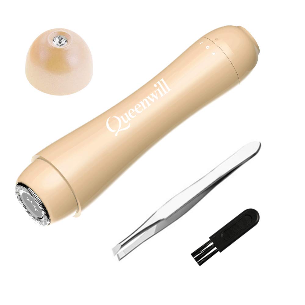 Facial Hair Removal for Women, Remover Shaver Razor for Face Upper Lip Chin Cheeks Arm Moustach, Portable Ladies Mini Travel Size Painless Waterproof Electric Tool